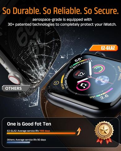 EZ-GLAZ 4 PACK for Apple Watch se1/2/3 Series 4/5/6 44mm&7/8/9 Series 45mm, Anti-Scratch,Self-Healing Soft EPU Screen Protector,Easy to Install, Bubble Free, HD Transparent, Touch Sensitive in Saudi Arabia