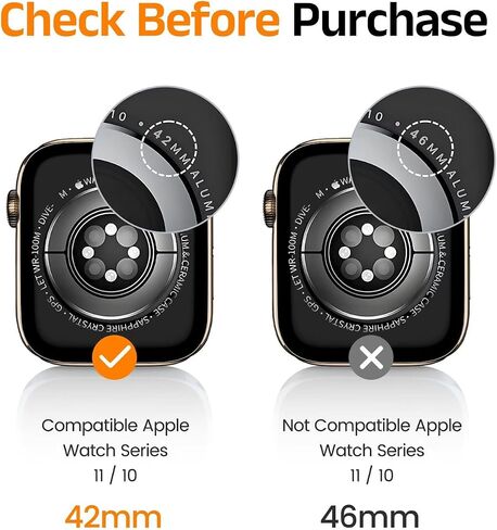 EZ-GLAZ 4 PACK for Apple Watch Series 11 (2025) Series 10 42mm- Anti-Scratch,Self-Healing Soft EPU Screen Protector, Bubble Free, HD Transparent, Touch Sensitive in Saudi Arabia