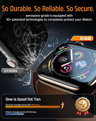 EZ-GLAZ 4 PACK for Apple Watch Series 11 (2025) Series 10 42mm- Anti-Scratch,Self-Healing Soft EPU Screen Protector, Bubble Free, HD Transparent, Touch Sensitive in Saudi Arabia