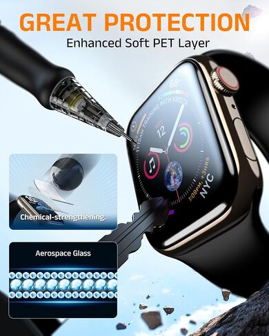 EZ-GLAZ 4 PACK for Apple Watch Series 11 (2025) Series 10 42mm- Anti-Scratch,Self-Healing Soft EPU Screen Protector, Bubble Free, HD Transparent, Touch Sensitive in Saudi Arabia
