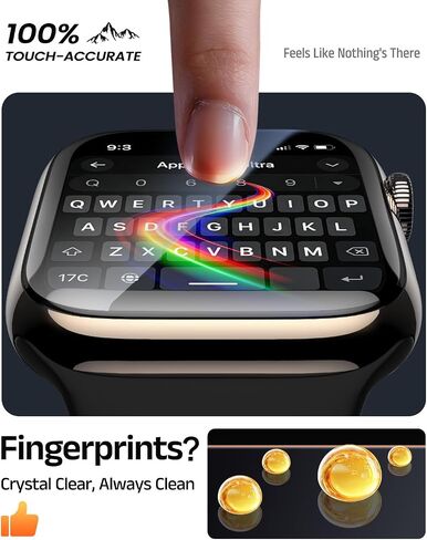 EZ-GLAZ 4 PACK for Apple Watch Series 11 (2025) Series 10 42mm- Anti-Scratch,Self-Healing Soft EPU Screen Protector, Bubble Free, HD Transparent, Touch Sensitive in Saudi Arabia