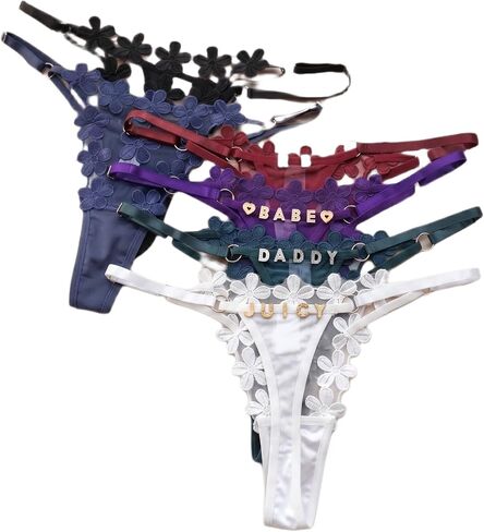 Personalized Panties for Women Custom Text Thongs Lingerie for Women Brides Wifey Thong Bride Soft Satin Bow Underwear Wedding Bridal Shower Gift Bachelorette Party Anniversary Customizable in Saudi Arabia