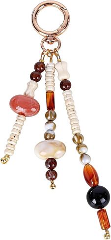 Cute Crystal Keychain Gifts - Boho Beaded Key Chain Inspirational Bag Purse Charms Accessories Women Birthday Gift in Saudi Arabia