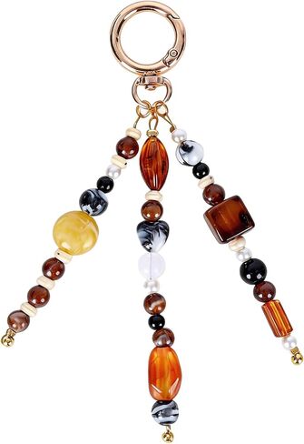 Cute Crystal Keychain Gifts - Boho Beaded Key Chain Inspirational Bag Purse Charms Accessories Women Birthday Gift in Saudi Arabia