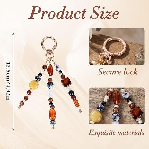 Cute Crystal Keychain Gifts - Boho Beaded Key Chain Inspirational Bag Purse Charms Accessories Women Birthday Gift in Saudi Arabia