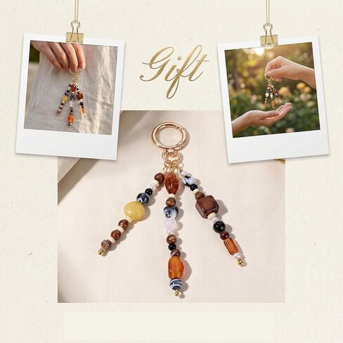 Cute Crystal Keychain Gifts - Boho Beaded Key Chain Inspirational Bag Purse Charms Accessories Women Birthday Gift in Saudi Arabia