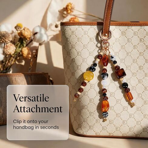 Cute Crystal Keychain Gifts - Boho Beaded Key Chain Inspirational Bag Purse Charms Accessories Women Birthday Gift in Saudi Arabia