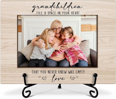 Grandchild Picture Frame Grandkids Photo Frame, New Grandparents Gifts from Grandkids, Wooden Photo Frame With Stand, 4x6 Picture Frame for Tabletop Shelf Display, Home Office Bedroom Desk Decor -21 in Saudi Arabia