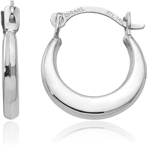 IceCarats 14K Solid White Gold Small Huggie Hoop Earrings 12mm 1/2 inch Snap Back, Polished For Her in Kuwait