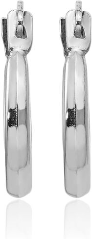 IceCarats 14K Solid White Gold Small Huggie Hoop Earrings 12mm 1/2 inch Snap Back, Polished For Her in Kuwait
