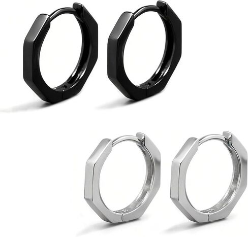 Punk Men Hoop Earrings Huggie Hypoallergenic Geometric Earrings for Women in Saudi Arabia