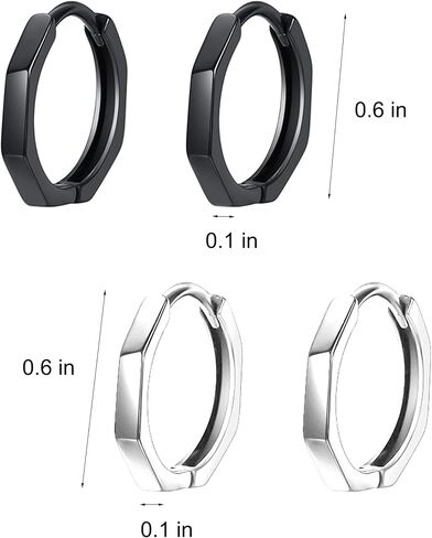 Punk Men Hoop Earrings Huggie Hypoallergenic Geometric Earrings for Women in Saudi Arabia