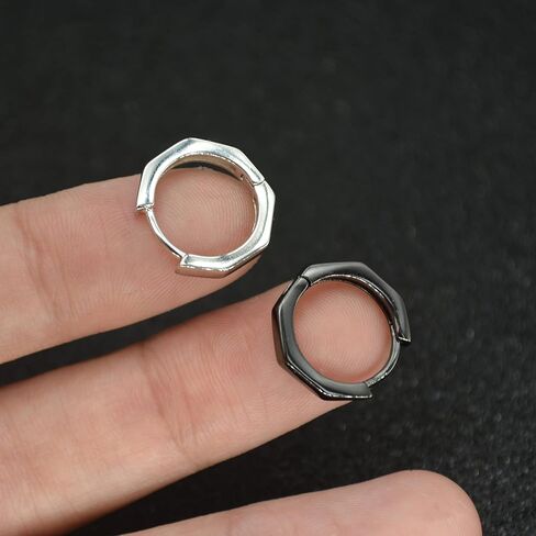 Punk Men Hoop Earrings Huggie Hypoallergenic Geometric Earrings for Women in Saudi Arabia