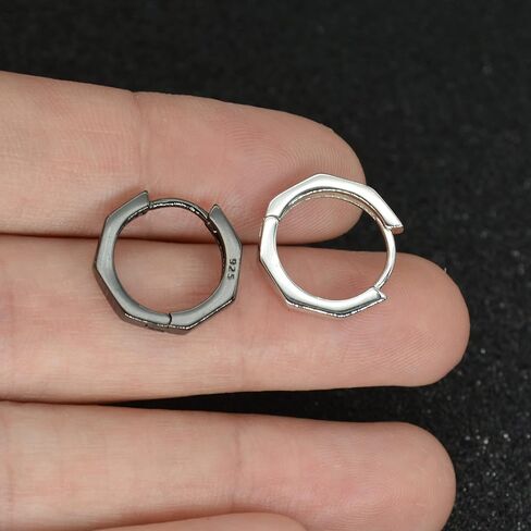Punk Men Hoop Earrings Huggie Hypoallergenic Geometric Earrings for Women in Saudi Arabia