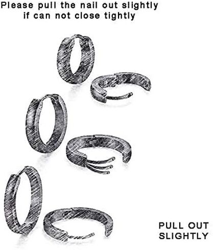 Punk Men Hoop Earrings Huggie Hypoallergenic Geometric Earrings for Women in Saudi Arabia