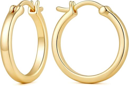 Gold Hoop Earrings for Women 14K Gold Earrings for Women 14K Gold Hoop Earring for Womens Hoops One Style yet Multiple Moods Hoops Earring for Womens 20/25/30/40mm in Saudi Arabia