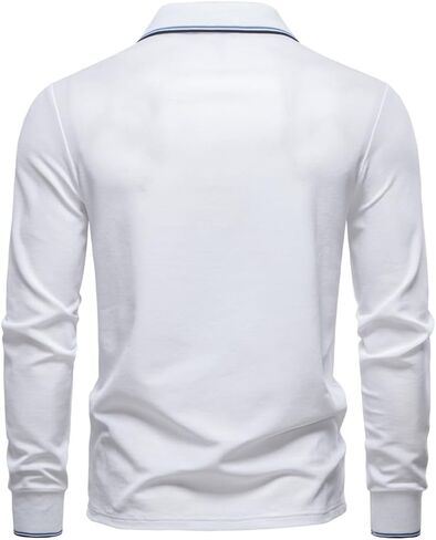 Mens Polo Shirts Long Sleeve Comfort Cotton Polo Shirt Casual Tops in Saudi Arabia