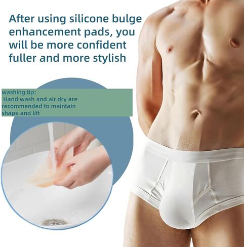 Men Enhancing Underwear Cup Silicone Bulge Enhancer Self-sticking Underwear Bulge Enhancer Pad for Swimming Boxer Brief Nude in Saudi Arabia