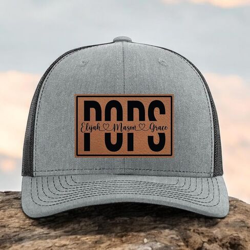 Pops Personalized - Pops Hats for Grandpa - Gifts for Pops - Customized Hats for Men from Grandkids - Richardson 112 - Custom Baseball Cap in Saudi Arabia