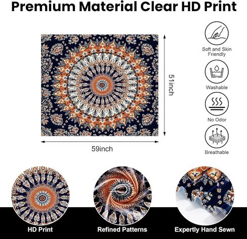 NYZE Mandala Tapestry Wall Hanging Hippie Bohemian Wall Decor Wall Art Indian Tapestries Boho Home Decoration for Bedroom Living Room Dorm 59x 51 in in Saudi Arabia