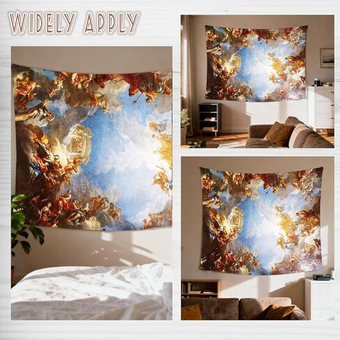 SHRAPHY Sistine Chapel Retro Tapestries, Versailles French Art Decorative Church Vatican Photography Renaissance European Painting Ceiling Apartment Dormitory Bedroom Livingroom Office 80x60 Inches in Saudi Arabia