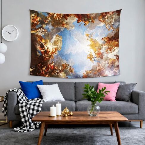 SHRAPHY Sistine Chapel Retro Tapestries, Versailles French Art Decorative Church Vatican Photography Renaissance European Painting Ceiling Apartment Dormitory Bedroom Livingroom Office 80x60 Inches in Saudi Arabia