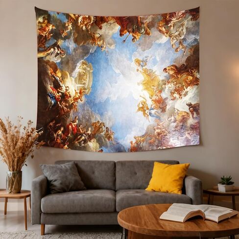 SHRAPHY Sistine Chapel Retro Tapestries, Versailles French Art Decorative Church Vatican Photography Renaissance European Painting Ceiling Apartment Dormitory Bedroom Livingroom Office 80x60 Inches in Saudi Arabia