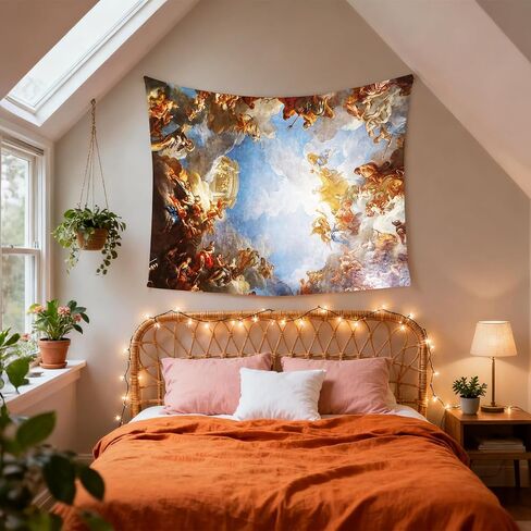 SHRAPHY Sistine Chapel Retro Tapestries, Versailles French Art Decorative Church Vatican Photography Renaissance European Painting Ceiling Apartment Dormitory Bedroom Livingroom Office 80x60 Inches in Saudi Arabia
