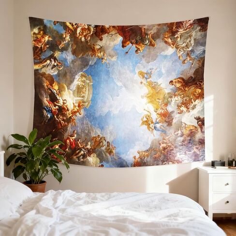 SHRAPHY Sistine Chapel Retro Tapestries, Versailles French Art Decorative Church Vatican Photography Renaissance European Painting Ceiling Apartment Dormitory Bedroom Livingroom Office 80x60 Inches in Saudi Arabia