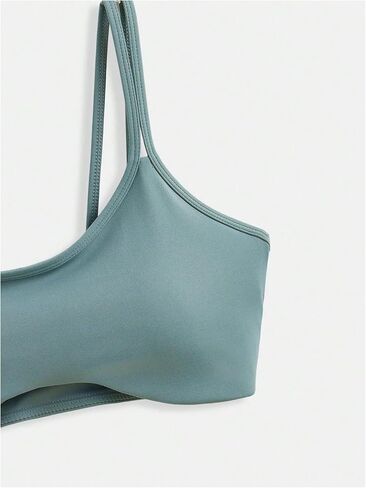 WDIRARA Women's Sports Bra Scoop Neck Athletic Workout Bra Gym Yoga Tops in Kuwait