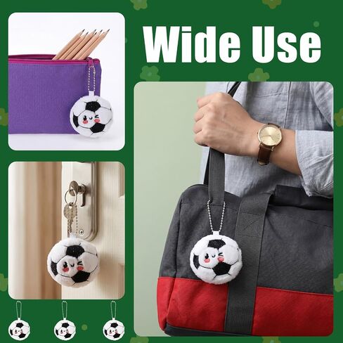 20 Pcs Soccer Plush Keychain Smile Face Soccer Keychain Plush Ball Prizes for Backpack Funny Sports Players Team Party Favors Gifts for Adults Group in Saudi Arabia