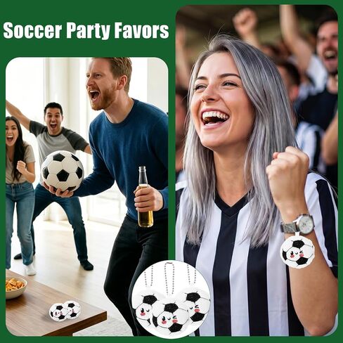 20 Pcs Soccer Plush Keychain Smile Face Soccer Keychain Plush Ball Prizes for Backpack Funny Sports Players Team Party Favors Gifts for Adults Group in Saudi Arabia