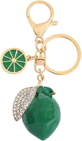 Cute Rhinestone Cherry Fruit Keychain Shiny Strawberry Lemon Cherry Keyring Keychain for Women Car Key Ornaments in Saudi Arabia