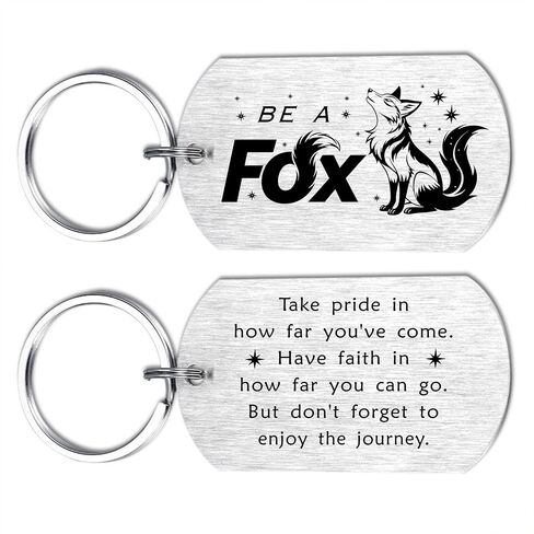 HYHYDHP Be A Fox Keychain - Inspirational Fox Gifts for Women Men, Double Sided Stainless Steel Key Chain, Perfect Foxs Lovers Birthday Gift in Saudi Arabia