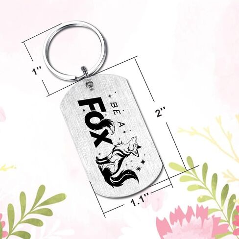 HYHYDHP Be A Fox Keychain - Inspirational Fox Gifts for Women Men, Double Sided Stainless Steel Key Chain, Perfect Foxs Lovers Birthday Gift in Saudi Arabia