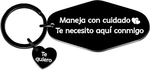 Drive Safe Keychain Maneja Con Cuidado Te Necesito Aqui Conmigo Llavero Spanish I Love You Te Quiero Pendant Spanish Birthday Valentine Father's Day Christmas Stocking Stuffers For Boyfriend Husband in Saudi Arabia