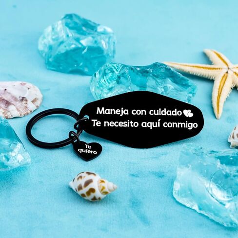 Drive Safe Keychain Maneja Con Cuidado Te Necesito Aqui Conmigo Llavero Spanish I Love You Te Quiero Pendant Spanish Birthday Valentine Father's Day Christmas Stocking Stuffers For Boyfriend Husband in Saudi Arabia