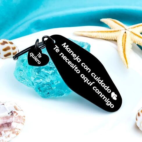 Drive Safe Keychain Maneja Con Cuidado Te Necesito Aqui Conmigo Llavero Spanish I Love You Te Quiero Pendant Spanish Birthday Valentine Father's Day Christmas Stocking Stuffers For Boyfriend Husband in Saudi Arabia