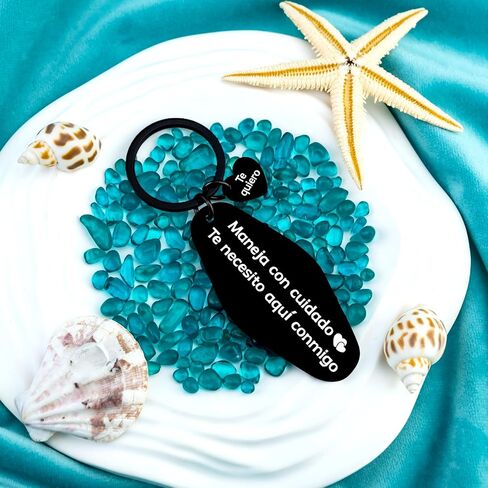 Drive Safe Keychain Maneja Con Cuidado Te Necesito Aqui Conmigo Llavero Spanish I Love You Te Quiero Pendant Spanish Birthday Valentine Father's Day Christmas Stocking Stuffers For Boyfriend Husband in Saudi Arabia