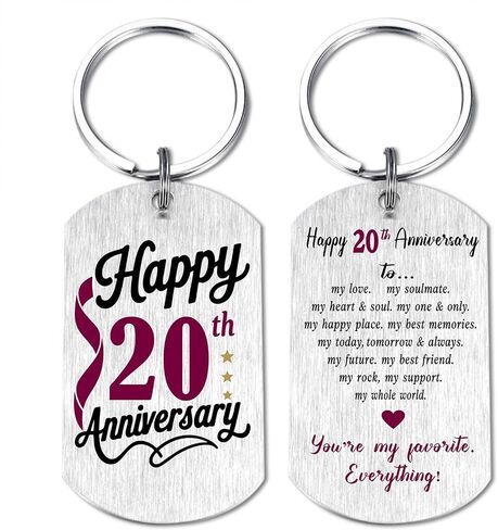 20th Anniversary Wedding Gifts for Men Women Husband Wife, Romantic 20 Year Anniversary Keychain for Him Her in Kuwait