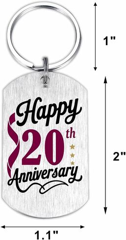 20th Anniversary Wedding Gifts for Men Women Husband Wife, Romantic 20 Year Anniversary Keychain for Him Her in Kuwait