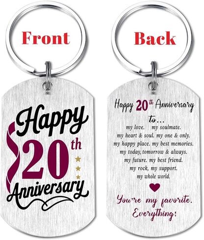 20th Anniversary Wedding Gifts for Men Women Husband Wife, Romantic 20 Year Anniversary Keychain for Him Her in Kuwait