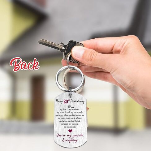 20th Anniversary Wedding Gifts for Men Women Husband Wife, Romantic 20 Year Anniversary Keychain for Him Her in Kuwait