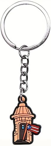10pcs Puerto Rico PVC Keychain Souvenir Charms, Puerto Rican Gift Bundle, Bulk Puerto Rico Bundle Set PR Souvenirs in Saudi Arabia
