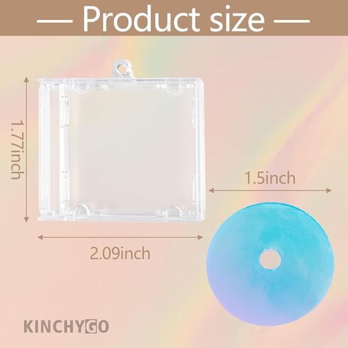 15 Pack Mini CD Keychains With Plastic Blank Disc Album Case Holder Key Chain for DIY Backpack Hanging Decor in Saudi Arabia