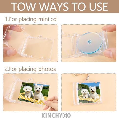 15 Pack Mini CD Keychains With Plastic Blank Disc Album Case Holder Key Chain for DIY Backpack Hanging Decor in Saudi Arabia