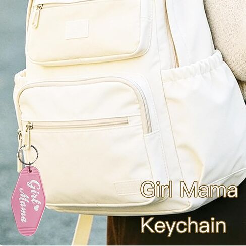 Girl Mama Keychain - Pink Mom Keychain for Girl Moms, Cute Mama Bag Charm, Girl Mom Gifts, Mom Accessories, Diaper Bag Charms for Girl Mothers in Saudi Arabia