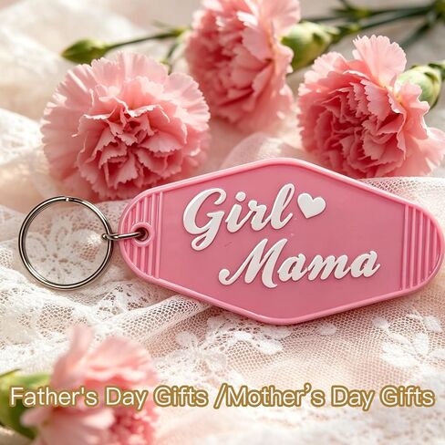 Girl Mama Keychain - Pink Mom Keychain for Girl Moms, Cute Mama Bag Charm, Girl Mom Gifts, Mom Accessories, Diaper Bag Charms for Girl Mothers in Saudi Arabia