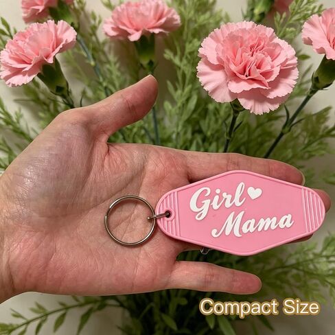 Girl Mama Keychain - Pink Mom Keychain for Girl Moms, Cute Mama Bag Charm, Girl Mom Gifts, Mom Accessories, Diaper Bag Charms for Girl Mothers in Saudi Arabia