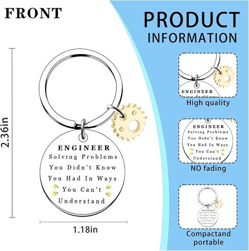 Engineer Gifts, Engineering Keychain for Men Funny, Cool Gifts for Engineers, Graduation Gift for Him, Mathematics Structural Engineering Key Ring in Saudi Arabia